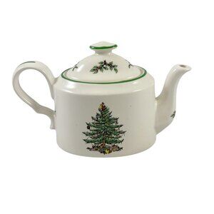 Spode Christmas Tree Miniature Tea Pot and Lid Made in England Mini